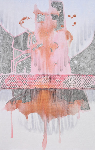 Hope:  Copper and Reds  40 x 30" Acrylic and Ink on Canvas