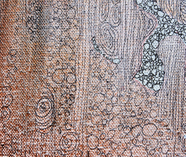 Hope:  Copper and Reds  40 x 30" Acrylic and Ink on Canvas