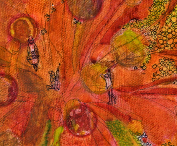 Ordinary Heroes 48 x 48" acrylic and ink on canvas, framed