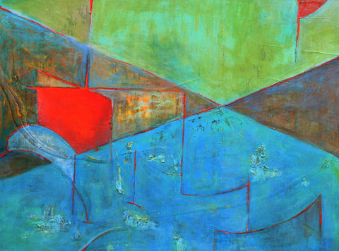 Heart Balance 40 X 30 Inches - Acrylic On Panel