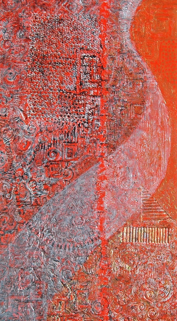 Not By Sight 4 x 2 feet acrylic and collage on canvas