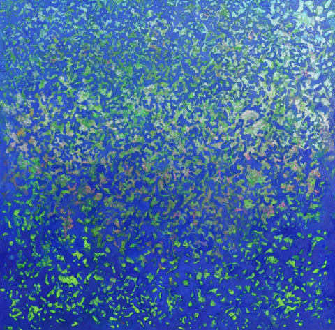 Blue and green abstract painting
