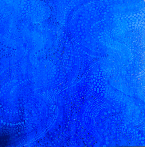 Time Warp in Blues  36 x 36"       Acrylic on Canvas 2022